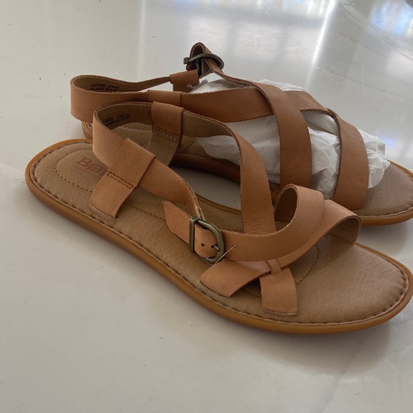 Born Tan Leather Strappy Sandals - Picture 8 of 14